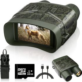 Night Vision Goggles - 4K Night Vision Binoculars For Adults; Camouflage 3'' Large Screen Binoculars Can Save Photo And Video With Rechargeable Lithiu (Color: Camouflage Color With 32G Memory Card)